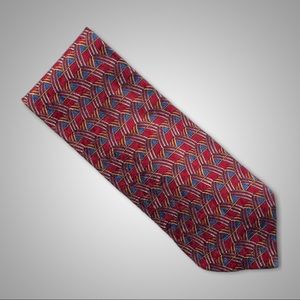Ermenegildo Zegna Red and Blue Patterned Tie